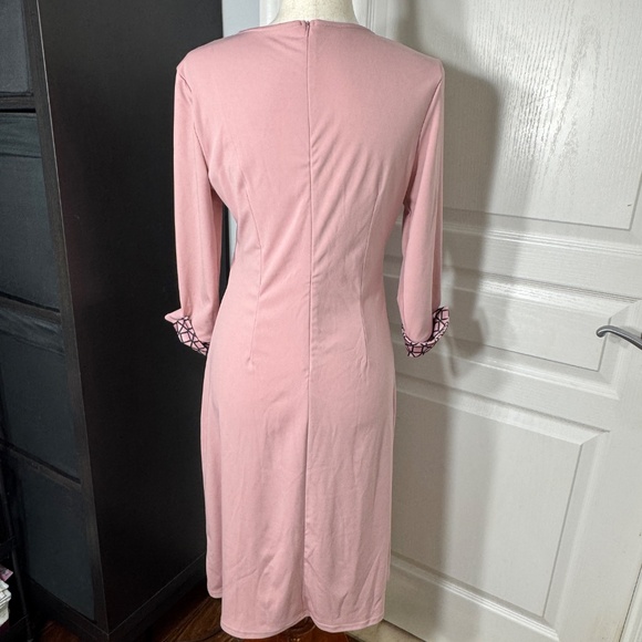 NWOT Midi Dusty Rose and Black Pinup Style Dress - L - Picture 2 of 2